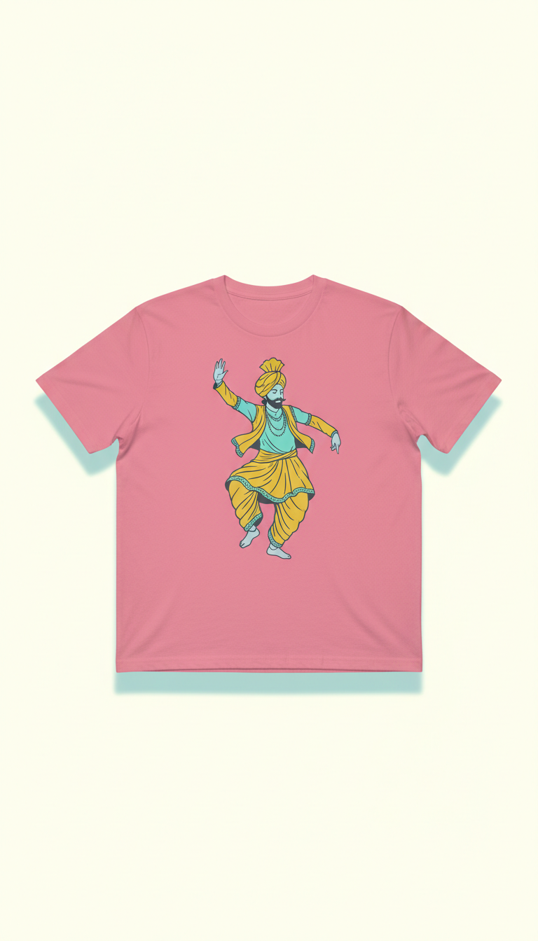 Bhangra Pink Graphic T-Shirt