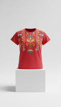 Chilli Red Punjabi Motif Tee