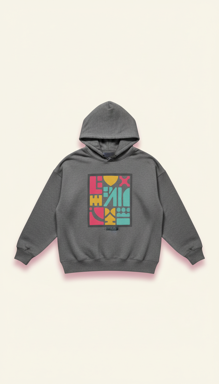 Charcoal Block Print Hoodie