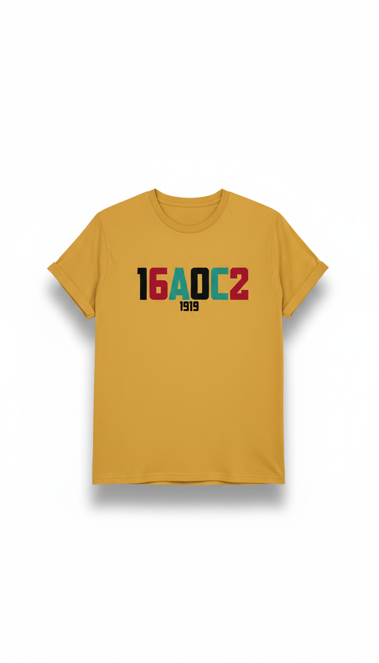 Mustard Gold Block Typography Tee