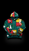 Peacock Teal Pop Motif Hoodie